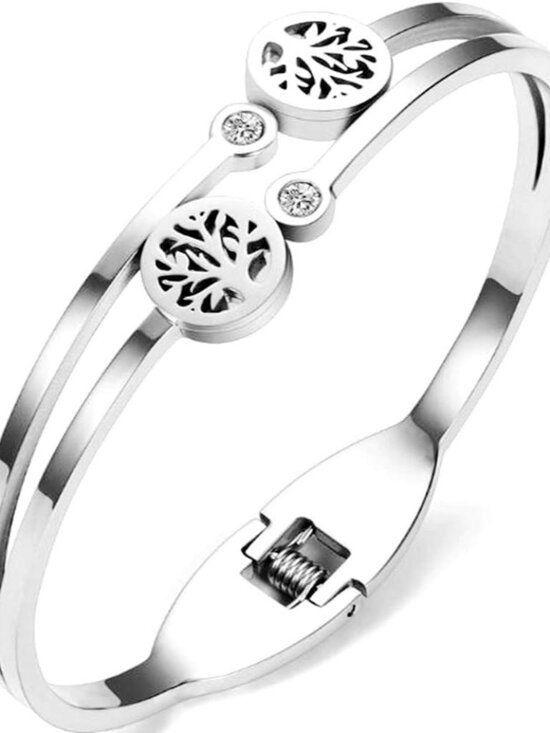 Other - Jewelers Stainless Steel Rose Gold Tree of Life Bangle Bracelet